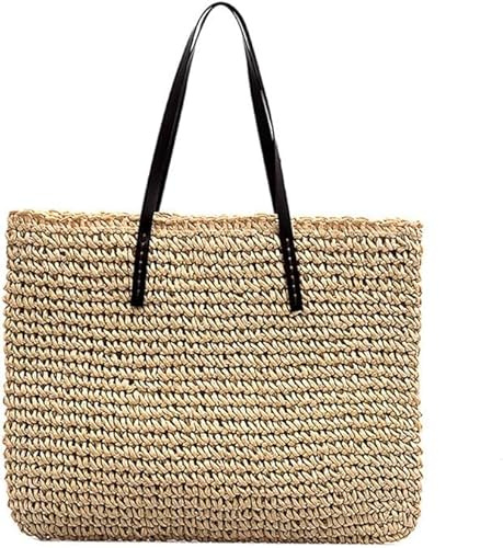 Generisk väska, korgväska, dam, strandväska, Cesta, axelväska med dragkedja, Beige