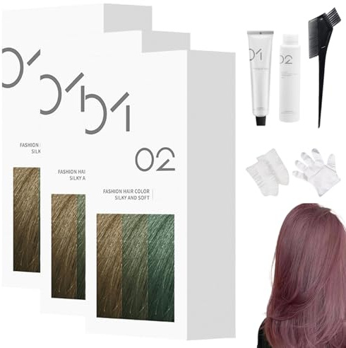 Tinte Capilar Suave Casero, 200 Ml, Crema Permanente, Brillo Natural, Fórmula Suave, Para Todo Tipo De Cabello, Fácil Aplicación En Casa (3,A65 - Rosa)