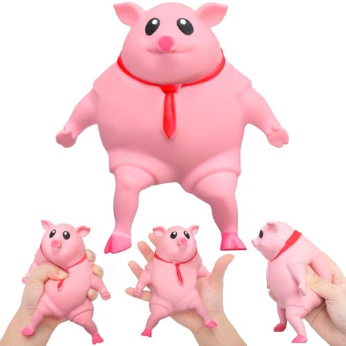 Maiale Rosa Antistress, Squeeze Giocattoli, Piggy Giocattolo Antistress, Squishy Morbido, Maiale Antistress, pallina antistress, pour Enfants et Adultes pour Soulager le Stress Sensoriel
