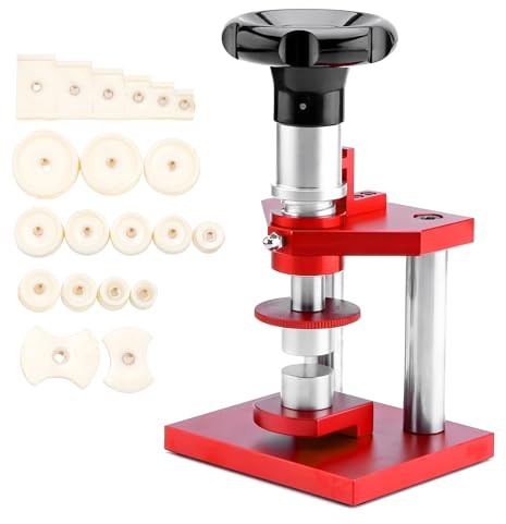 Watch Press Tool Set, Watch Repair Tools & Kits, Aluminum Alloy Watches Back Case Press Tool, with 20PCS Fitting Dies 18mm-50mm, for Watch Back Case Closer, Battery Replacement
