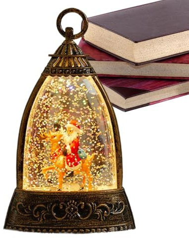 Palla di neve natalizia | Lampada illuminata scintillante a batteria | Palla di neve illuminata, per ufficio, decorazione della casa, scrivania, scrivania per anziani, cortile, fattoria, giardino