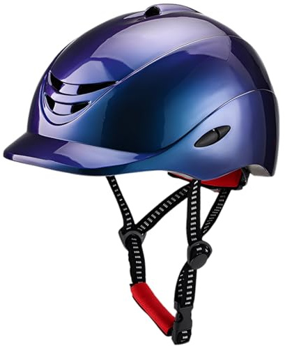 Tressify Casco da equitazione blu, taglia regolabile, per adulti e ragazzi