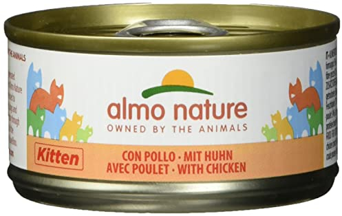 Almo Nature HFC Kitten - Nassfutter für Kätzchen - Huhn - Human Grade, Glutenfrei & Monoprotein - 6 x 70g