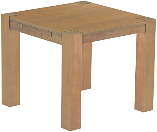 Esstisch Rio Kanto 90x90 cm Eiche Natur Pinie Massivholz Größe und Farbe wählbar Esszimmertisch Küchentisch Holztisch Echtholz vorgerichtet für Ansteckplatten Tisch ausziehbar Brasilmöbel