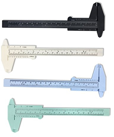 OFKPO 4 Pcs Calibre Vernier de Plástico 150mm para Medir Interior, Exterior, Profundidad ect