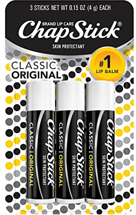 ChapStick Classic Original Lip Balm Tubes, Lip Care - 0.15 Oz (Pack of 3)