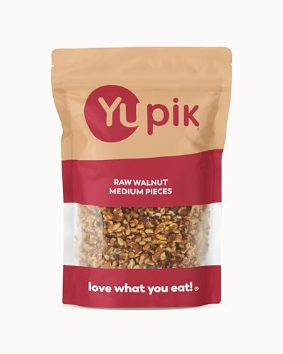 Yupik Raw California Walnuts, Medium Pieces, 2.2 lb (35.2 oz), Kosher, Gluten-Free, Vegan, Chopped Nuts, Unsalted, Unroasted, Source of Omegas, Healthy Snacks, Ideal for Baking & Cooking
