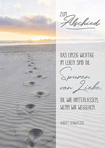 bentino Trauerkarte mit Meeresgeräusch, hochwertige Karte im A5 Format, Beileidskarte Set mit passendem Umschlag