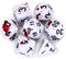 FLASHOWL Red Dot Dice Polyhedral & RPG Dice D&D Dice Set with Irregular Spray Spot Polyhedral Roll Play D20 Dice Table Game Dice Set of 7 (Fuchsia)