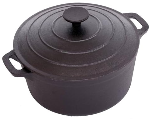 Oypla 4L Cast Iron Non Stick Casserole Dish Pan with Lid