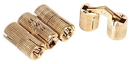 Bisagra oculta oculta de latón de 4 uds, bisagra de barril invisible para puertas de armario, caja de joyería Diy, artesanía a mano(12mm)