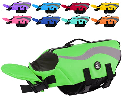 EMUST Dog Life Vests for Boat, Reflective Puppy Swim Vest with Front Float
