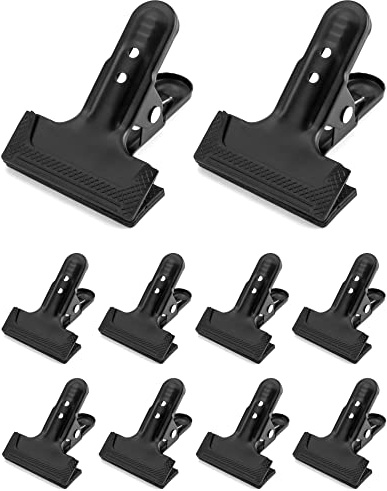 QWORK Medium Grip Metal Spring Clamps 4.25 – 10 Pcs Strong Steel Clips for Backdrops, Photos & Woodwork