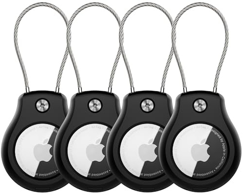 citymore for Airtag Holder with Wire Cable,Secure Airtag Keyring,GPS Tracker tag,for Apple Airtags Case for Keys,Key Ring,Luggage