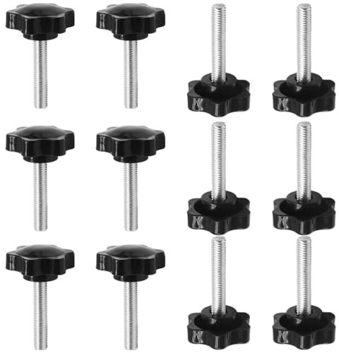 Hocansen 10 Pezzi Viti a Testa Zigrinata M8x40 Filettatura Maschio Maniglia di Serraggio Viti a Testa Zigrinata in Plastica Manopola a Stella per Attrezzature Meccaniche (MH-B/M8x40)