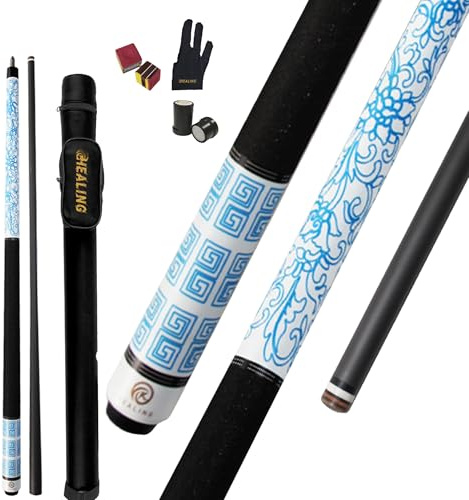 OKHEALING Kolfiber poolkö 12 mm spets, kolfiber snooker Cue, 57 tum för professionella poolspelare och amatörspelare
