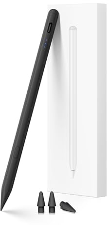 Pencil for iPad (2018-2026), USB-C Fast Charging Stylus Pen, Pixel-Perfect Tilt Sensitivity for Apple iPad 11/10/9/8/7/6/A16, iPad Mini 7/6/5, iPad Air M4/M3/M2 11/13/5/4/3, Pro M5/M4 13/12.9″/11″