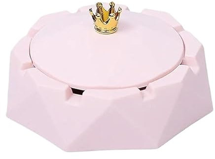 WANGHAI-666 Cendriers Cendrier Rond en Acier Inoxydable, résistant au Vent, avec Couvercle Rotatif, for la Maison, Le Jardin, l'extérieur et l'intérieur. Cendrier Creative(Pink)