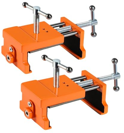 Cabinet Clamps, Professional Wood Joinery Alignment Tool, Adjustable Panel Clamping System for Cabinet Building, 4-Point Positioning Clamps, 2 Pack, Orange