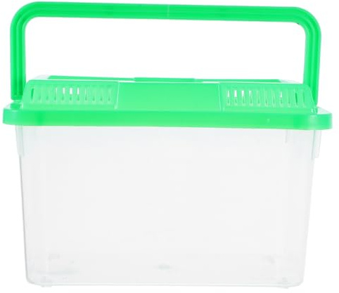 YARNOW Portable Mini Plastic Fish Tank Clear Terrarium for Betta Fish Turtles and Reptiles Stylish Handheld Aquarium with Design for Pet Care and Observation