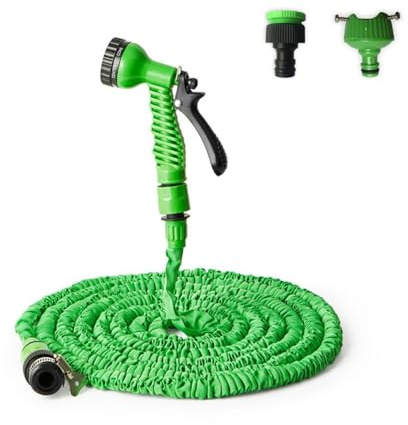kimeo Aquaflex｜Tuyau d’arrosage extensible｜8 modes de jets haute pression，Convient pour l'arrosage du jardin, le lavage de voiture et les soins aux animaux domestiques