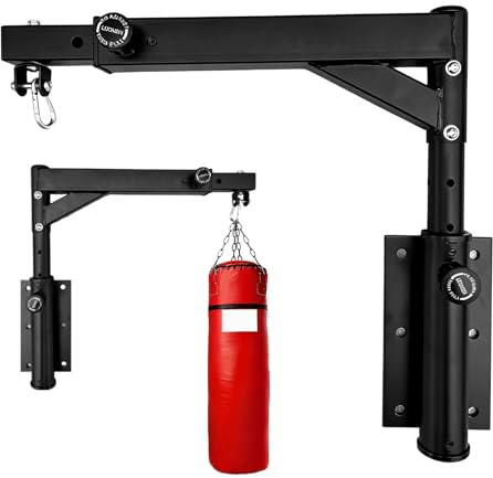 Agrdeed Support Murale pour Sac de Boxe, Montage Adjustable avec Rotation Silencieuse 360°, Support de Fixation Professionnel pour Punching Bag jusqu'à 250kg, Entraînement Intérieur/Extérieur