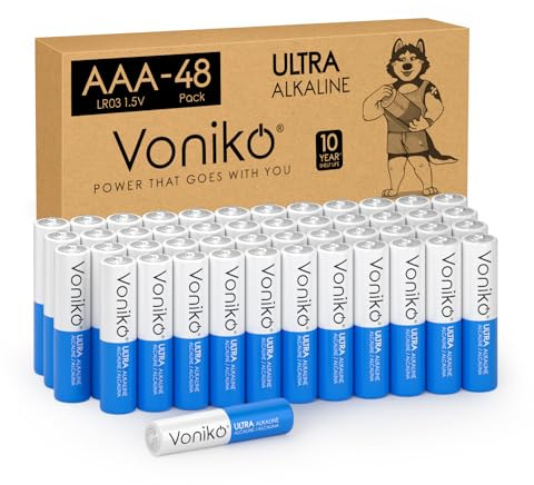 Voniko AAA Batteries 48 Pack - 1.5V Alkaline Triple AAA Batteries