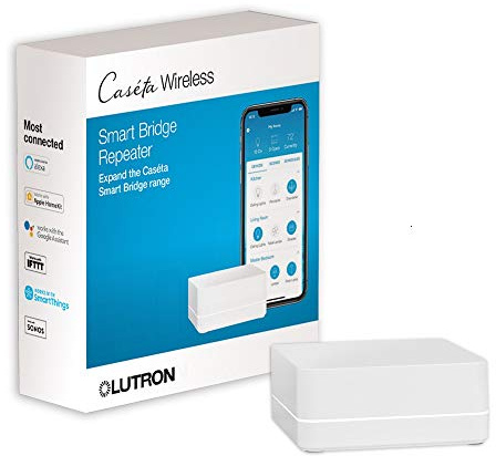 Lutron Caseta Smart Lighting Smart Hub Repeater, Expands The Range of Caseta Up to 60 Feet, Works w/ Alexa, Apple Homekit, Google Home, PD-REP-WH, White