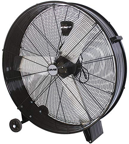 DMS® ITV-90 Ventilator 90cm Industrieventilator Trommelventilator Windmaschine, Bodenventilator Hallenlüfter Ø 90- cm (35) Trommelgebläse, Standventilator, Hallenkühlung 400 Watt, 13800 m³/h