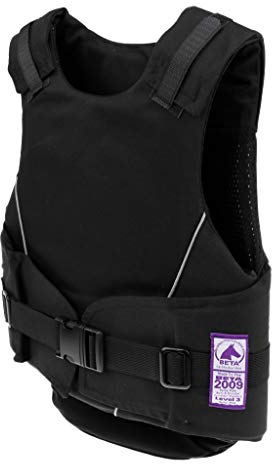Inzopo Kinder Reitschutzweste Komfort und Stylisch, Kindersicherheitsweste Body Protector - Schwarz S