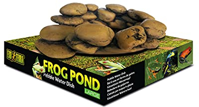 Exo Terra Frog Pond, Wassernapf in Kieselsteinoptik, Wassernapf für Frösche, idealer Wassernapf für Pfeilgiftfrösche, Laubfrösche und andere Amphibien, klein