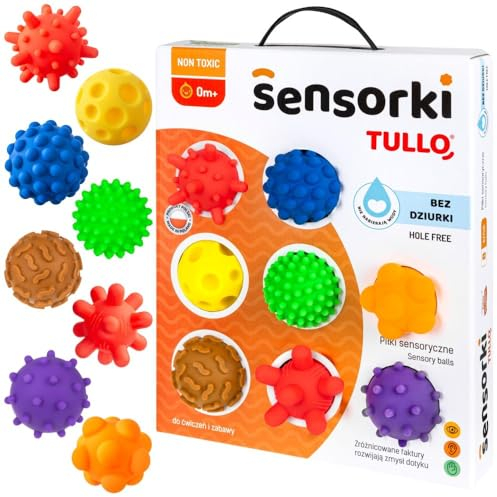 Sensory Balls Set, 8 Sensorikbälle ohne Löcher, für Babys ab 0m, Verschiedene Texturen - Motorikbälle für Massage, Bewegung, Baden - Motorikball-Spielzeug für Kleinkinder - Balldurchmesser 6 cm