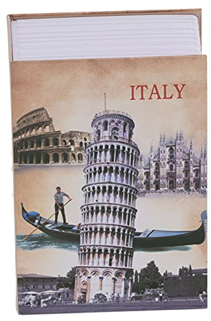 Tissting Buchtresor mit Zahlenschloss, 18 x 12 x 5,5 cm Echten Seiten Buch Tresor Versteckter Abschließbar Code Schloss Buchsafe für Geld Bargeld Schmuck (Italienischer Schiefer Turm)