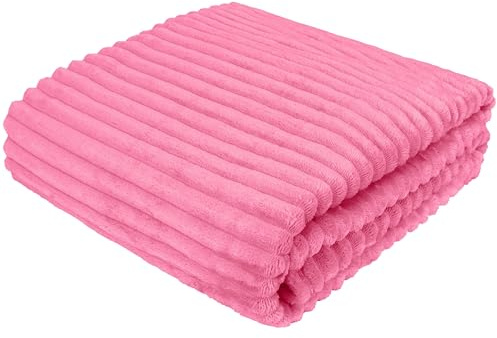 Cotton Market Couverture 220 x 240 cm - Grande couverture de canapé moelleuse avec gaufrage - Grande couverture de canapé douce - Élégante - Chaude et facile d'entretien - Couverture de canapé moderne