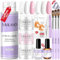 SAVILAND Kit De Uñas AcríLicas 3 Colores Polvo AcríLico Y Líquido AcríLico Pincel Para Uñas Kit De Herramientas Para Uñas Para Principiantes