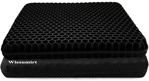 Plus Size Gel Seat Cushion for Long Sitting, Extra Large and Thick, Seat Cushion for Back, Sciatica, Hip, Tailbone Pain Relief, Used for The Office, Wheelchair, Car, Recliner, Stadium, Kayka.(Black)