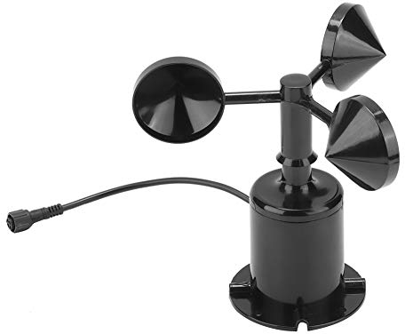 Anemómetro Rtae del viento, 0-70 m/s 5-30V DC Alta precisión Medio ambiente Salida de señal Pulso Tres tazas Sensor de velocidad del viento para invernaderos Barcos Estaciones meteorológicas del muell