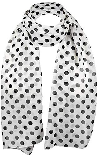 Basic Sense Bufanda retro de lunares de gasa suave cuello ligero mujeres mujeres damas clásico bufandas envoltura