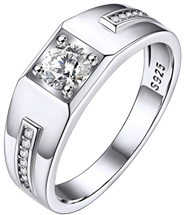 Bestyle Anillos Plata de Ley 925 Anillo Circonita Blanca Mujer Anillos de Compromiso Talla 12