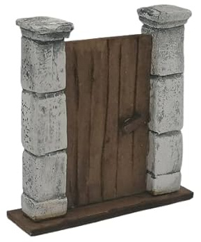 Cancello in Legno con colonne per Presepe - Accessori Presepi