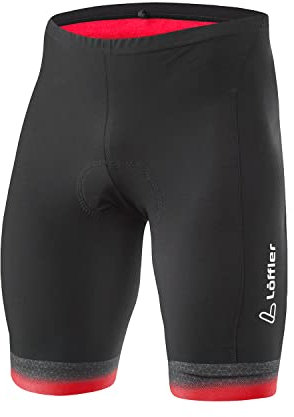 Löffler Hotbond Fahrradtights Herren schwarz/rot