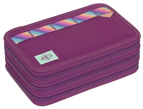 LÄSSIG Federmäppchen Unique School Triple Pencil Case Slim Lilac violett