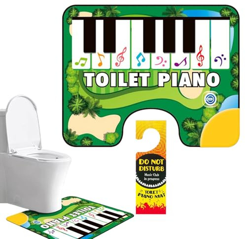 Potty Piano Musical Mat, Piano Keyboard Inodoro Mat | Alfombra antideslizante con sonido para cuarto de baño - Toe de dedo divertido tapizador Musical Baño Potty Potty Piano Mat con Potencia