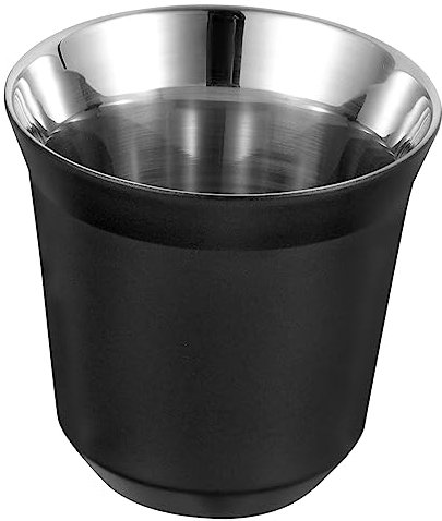 SOLUSTRE Tazza Da Caffè in Acciaio 304 Doppio Isolante Tazza Da Viaggio Semplice e Resistente Per Campeggio Auto e Ufficio (80ml Nero)