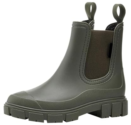 Generisch Bottes d'équitation pour femme - Bottes courtes en caoutchouc - Bottes d'équitation - Bottes d'équitation - Bottes en caoutchouc mi-hautes - Bottes en caoutchouc antidérapantes