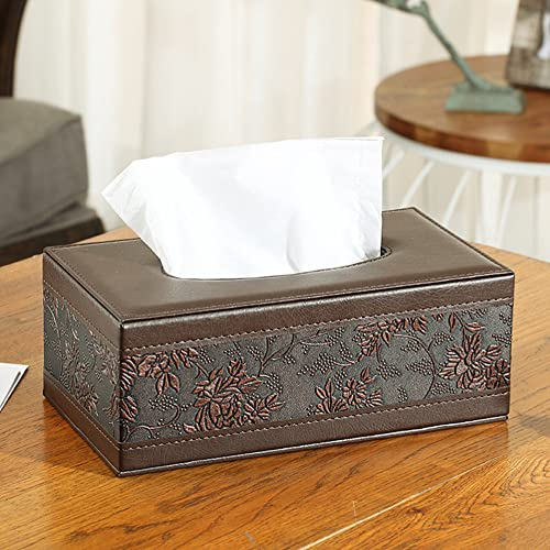 Delmkin Kosmetiktücherbox Hochwertig PU-Leder Tissue Box - 25,5 * 14 * 9,5cm