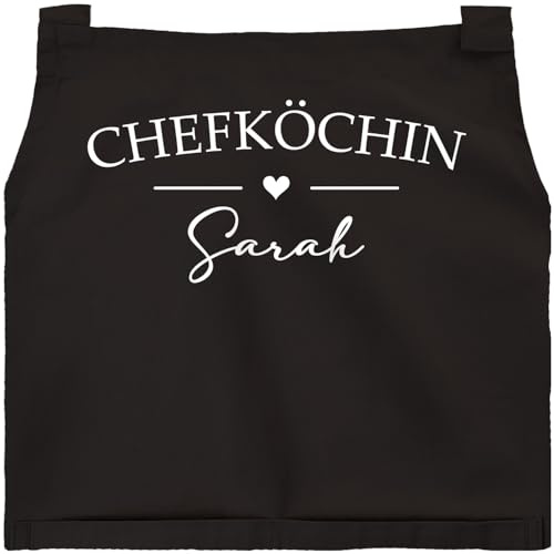 SpecialMe® Kochschürze Küchenschürze Damen Chefköchin personalisierte Schürze für Frauen mit Namen Baumwolle Schwarz unisize