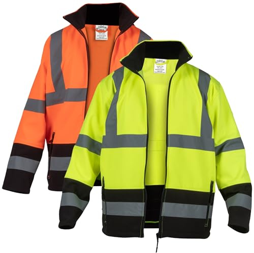 RODOPI SUNRISE-Reflex Softshell Arbeitsjacke Herren und Damen Gr.S-XXXL Reflektor Softshelljacke wasserdicht EN ISO 20471:2013 & EN ISO 13688:2013 Warnschutzjacke