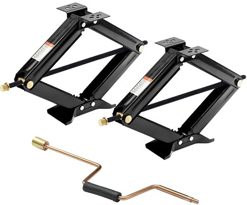 Pafessa RV Scissor Jack Stabilizer 6500lb Heavy Duty 24 RV Trailer Stabilizer Leveling Scissor Jack for RV Camper with Crank Handle - 2Pack