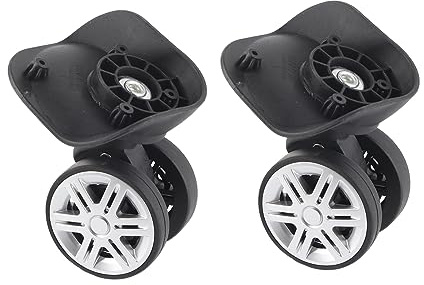 1 par de Ruedas de Equipaje para Exteriores, silenciosas, giratorias, de Doble Fila, Rueda Grande, Barra de tracción, Caja, código, Maleta, Accesorios para Maleta